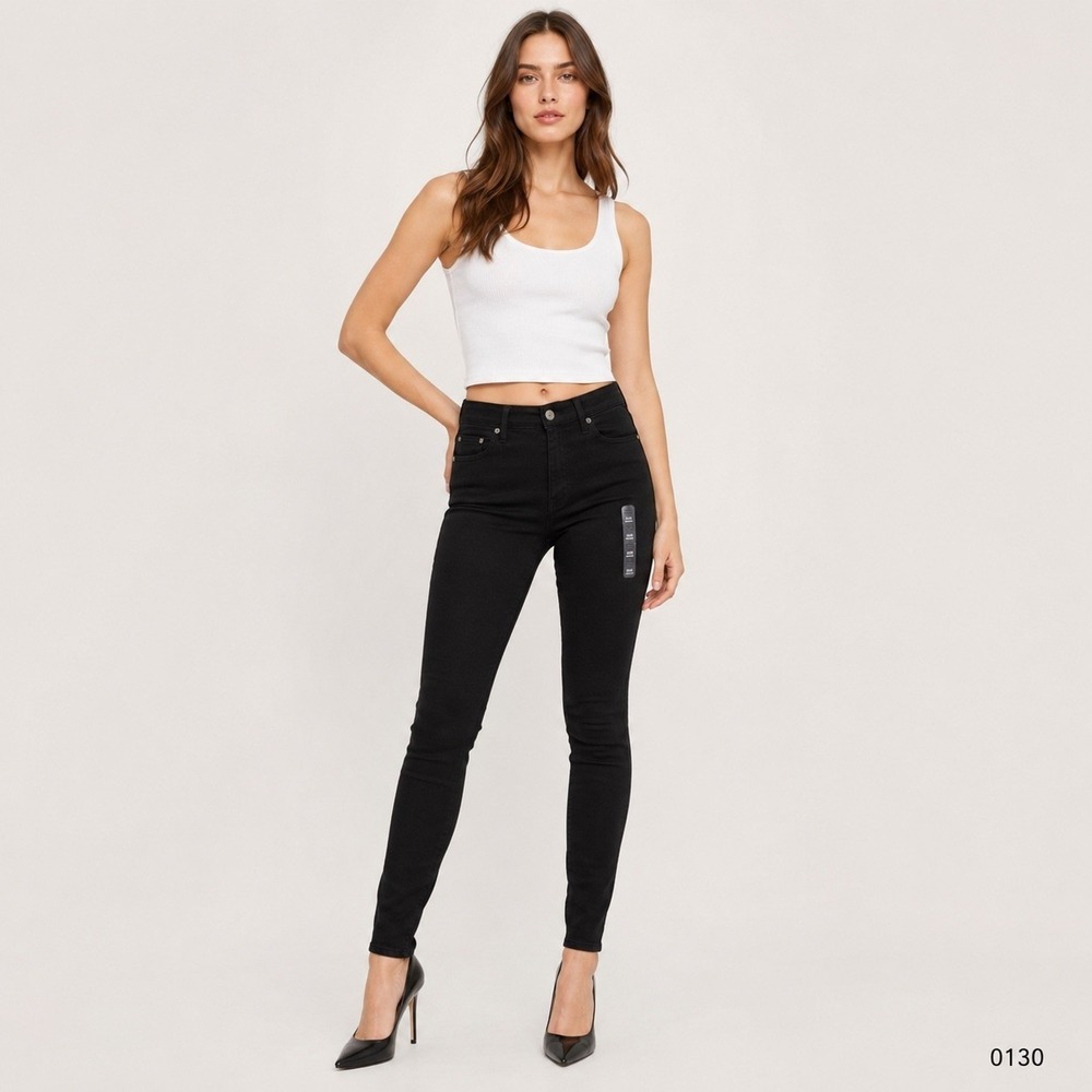 Gap True Skinny Fleece Lined Jeans Womens 0/25 Regular Black High Rise Thermal